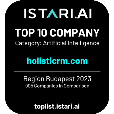 Original ISTARI.AI Top 10 Company seal &mdash; Artificial Intelligence, Region Budapest 2023, 905 companies in comparison